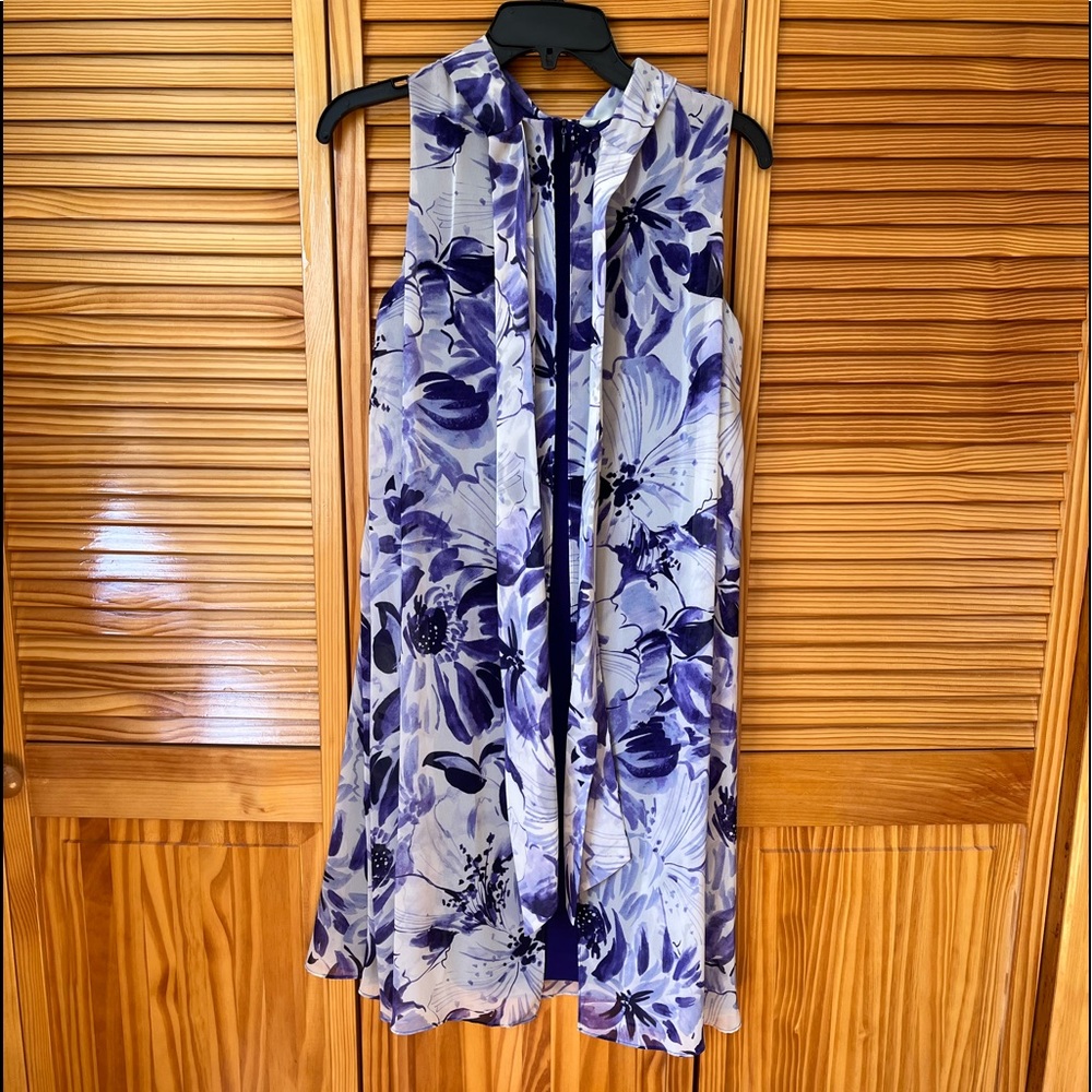 Two layered purple floral Eliza J dress